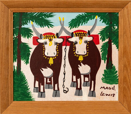 Maud Lewis, ‘Oxen in Winter’, 1966