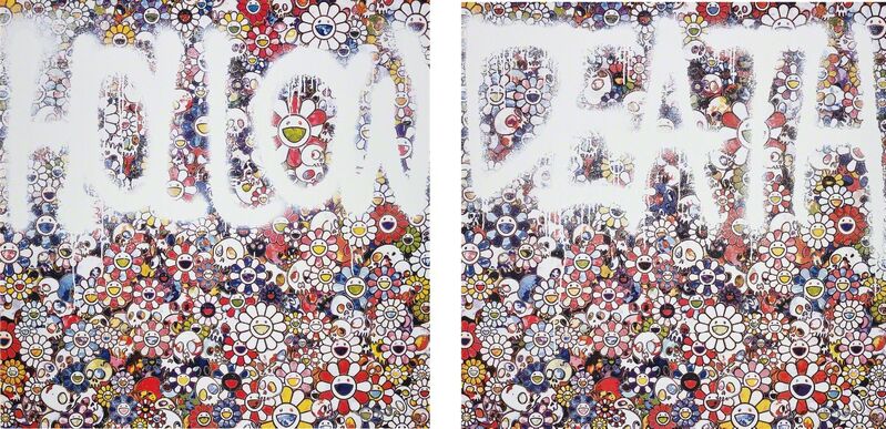 Takashi Murakami, ‘Flower HOLLOW; and DEATH Flower’, 2015, Print, Two offset lithographs in colours, on smooth wove paper, the full sheets., Phillips