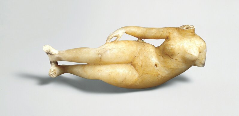 Unknown Parthian, ‘Figure of a reclining woman’, ca. 2nd century B.C.–2nd century A.D., Sculpture, Alabaster (gypsum), The Metropolitan Museum of Art