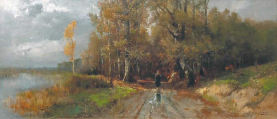Brushwood Collector in the Birch Forest