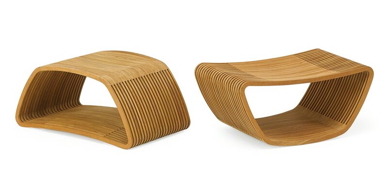 Barber & Osgerby, ‘Two Hula stools/side tables, Italy’, 2000s, Design/Decorative Art, Teak, Rago/Wright/LAMA/Toomey & Co.
