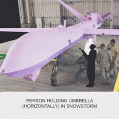 John Baldessari, ‘The News: Person Holding Umbrella (Horizontally) in Snowstorm’, 2014