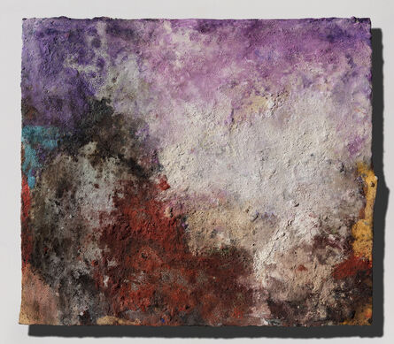 Orazio De Gennaro, ‘Terra Bruciata (Scorched Earth) - Small Abstract Purple and Red Painting’, 2017