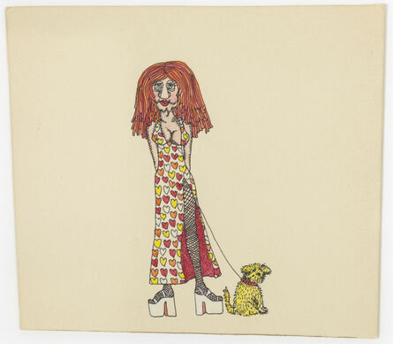 Keith Haring, ‘Untitled (Queen of Hearts with Dog on Leash)’, 1976