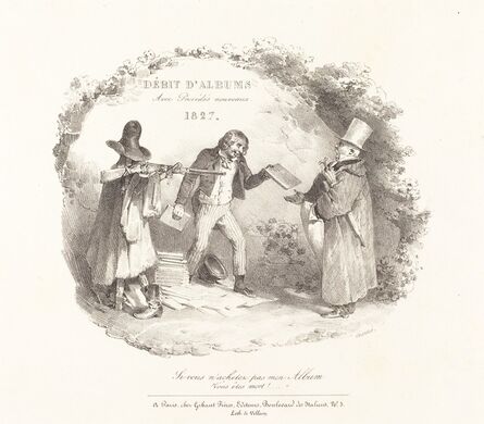 Nicolas-Toussaint Charlet, ‘Débit d'Albums avec Procédés nouveaux (New Methods for the Sale of Lithograph Albums)’, 1827