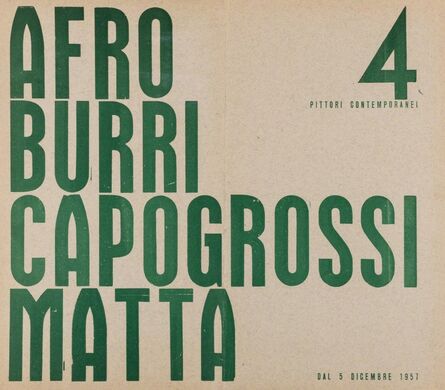 Various Artists, ‘4 pittori contemporanei’, 1957