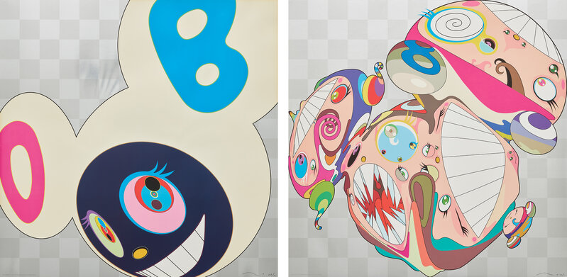 Takashi Murakami, ‘AND THEN Platinum; and Melting DOB E’, Print, Two offset lithographs in colours, on smooth wove paper, the full sheets., Phillips