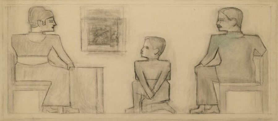 Study for 'Looking at Prints' (Prenten kijken)