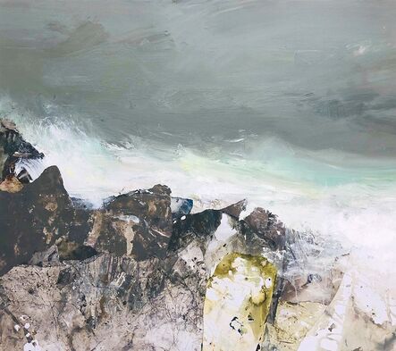 Chris Bushe (b.1958), ‘Wind and Wave Batter the Shoreline, Islay’