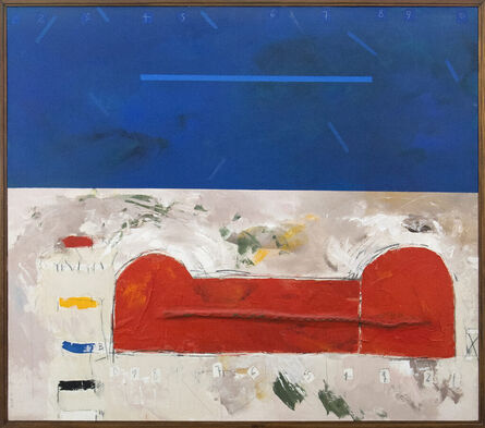 Rick Rivet, ‘Journey No 47 - red, white, blue, indigenous, abstract, acrylic on canvas’, 1999