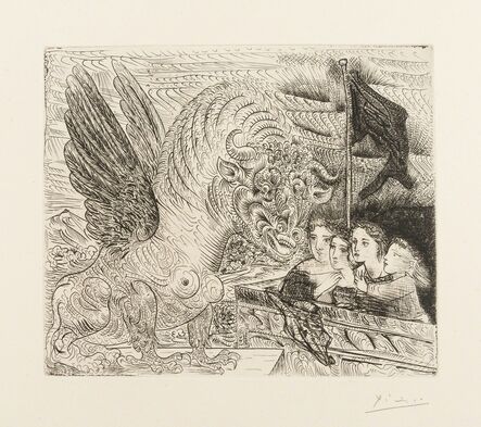 Pablo Picasso, ‘Taureau ailé contemplé par quatre enfants, from La Suite Vollard (Baer 444b; Bloch 229)’, 1934