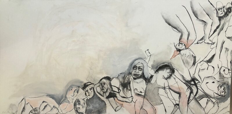 Lydia Janssen, ‘The Party’, 2020, Painting, Oil and charcoal on linen, REDSEA Gallery