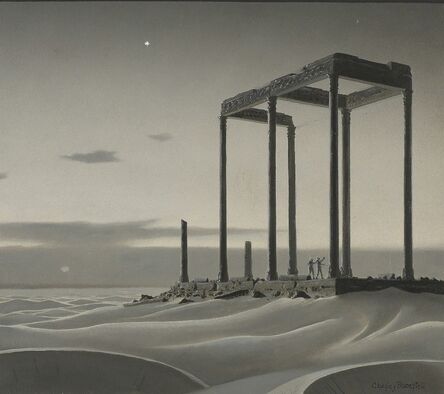 Chesley Knight Bonestell, ‘"STONE ARCHITECTURE ON MARS, DEMONSTRATING MARS' TWO-THIRDS LESS GRAVITY THAN EARTH'S."’