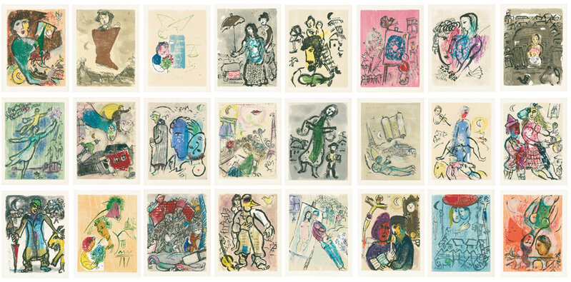 Marc Chagall, ‘Poèmes’, 1968, Print, Complete portfolio of 24 woodcuts and poems by Marc Chagall, Galerie Boisseree