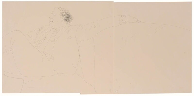 David Hockney, ‘Gene Baro (diptych)’, 1969, Drawing, Collage or other Work on Paper, Ink on paper, Doyle