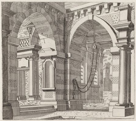 Giuseppe Antonio Landi, ‘Architectural Fantasy with Arched Gateways’, before 1753