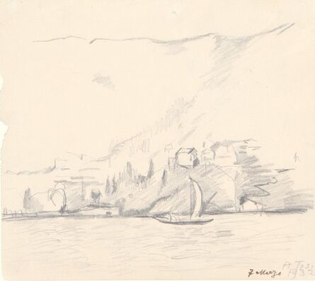 Arturo Tosi, ‘Lago con barca  Pallanza 1932’, early Thirties