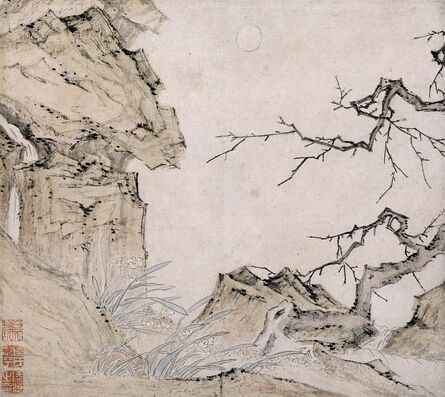 Lu Zhi, ‘Narcissus, Plum Tree In A Landscape’, 1496-1576