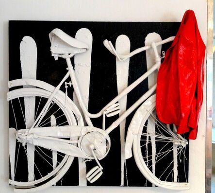 Erika Calesini, ‘Bike black and white with red jaquet’, 2017