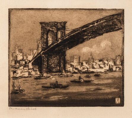 Hermann Struck, ‘New York Brooklyn Bridge II’, 1913