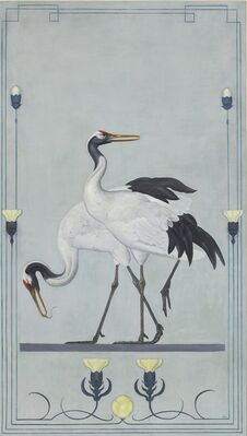 Willem Adriaan van Konijnenburg, ‘Japanese red-crowned cranes & deer’, ca. 1899