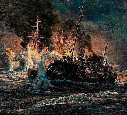 Anton Otto Fischer, ‘World War II Naval Engagement’, 1941