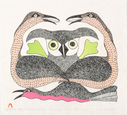 Kenojuak Ashevak, ‘Spirit Birds and Owl’, 1982