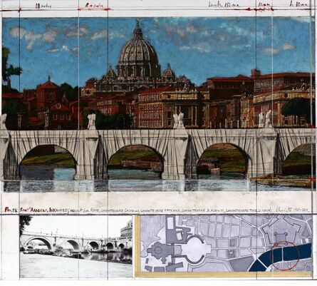 Christo, ‘Ponte Sant' Angelo, wrapped (project for Rome)’, 2011
