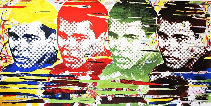 Mr. Brainwash, ‘Legend Forever (Homage to Muhammad Ali)’, 2016, Print, Screenprint with acrylic and mixed media on hand-torn archival paper, Puccio Fine Art