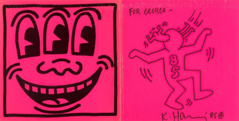 Keith Haring, ‘Untitled’, 1985, Mixed Media, Marker on book cover, David Benrimon Fine Art