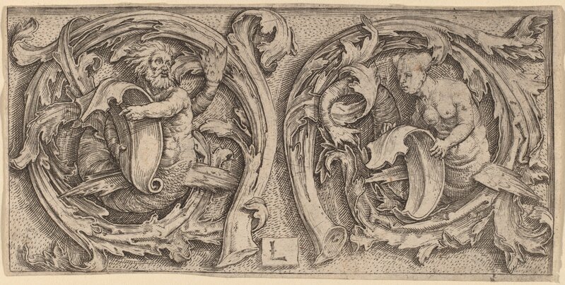 ‘Triton and Siren in Tendrils’, ca. 1510, Print, Engraving, National Gallery of Art, Washington, D.C.
