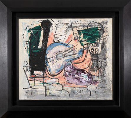 Francis Newton Souza, ‘Untitled (Still life with a guitar - After Picasso)’, 1961