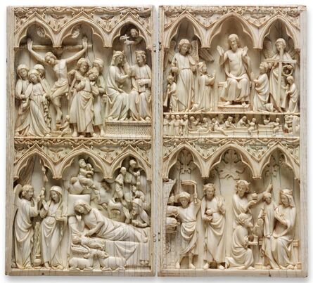 ‘Diptych with scenes of the the Nativity, the Crucifixion, and the Last Judgement, French’, 1275-1325