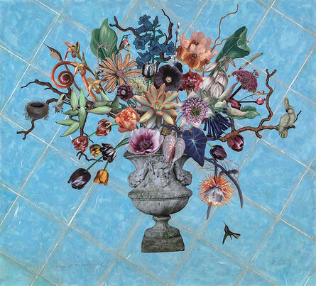 Jane Hammond, ‘Garden Urn with Angelica, Milkweed and Cockatoo’, 2019
