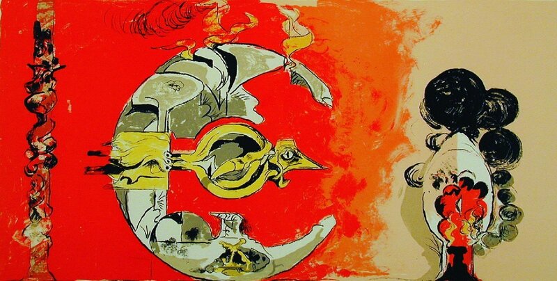 Graham Sutherland, ‘Fossil with Rocks and Flames’, 1975, Print, Lithograph printed in colours, Sworders