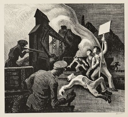 Thomas Hart Benton, ‘Strike, alternatively titled Mine Strike’, 1933