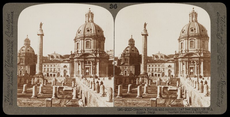 Bert Underwood, ‘Trajan's forum and column, Rome’, 1900, Stereograph : gelatin silver, Getty Research Institute