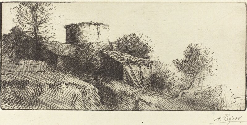 Alphonse Legros, ‘Pigeon Tower (La tour aux pigeons)’, Print, Etching and drypoint, National Gallery of Art, Washington, D.C.