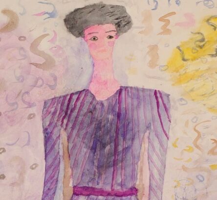 Justin McCarthy, ‘Untitled(Woman Purple Striped Dress)’, 1917-1922