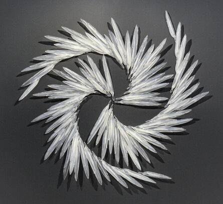 John Paul Robinson, ‘Flying White - large, translucent, feathers, solid glass wall sculpture’, 2014