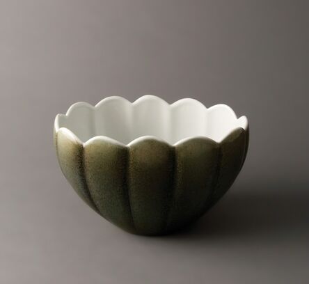 Fance Franck, ‘Large oval scalloped bowl, white matte glaze inside’, N/A