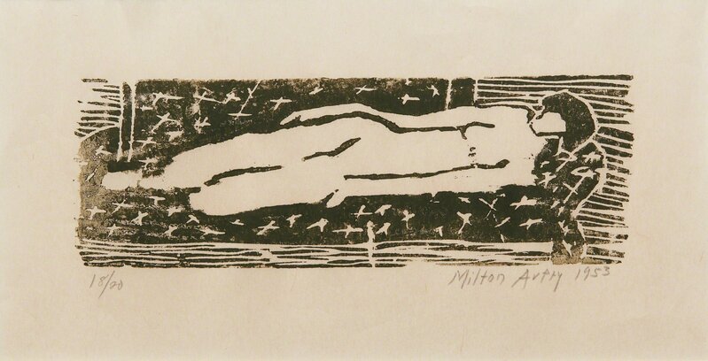 Milton Avery, ‘Nude’, 1953, Print, Woodcut in green, on Japanese paper, with full margins, Phillips