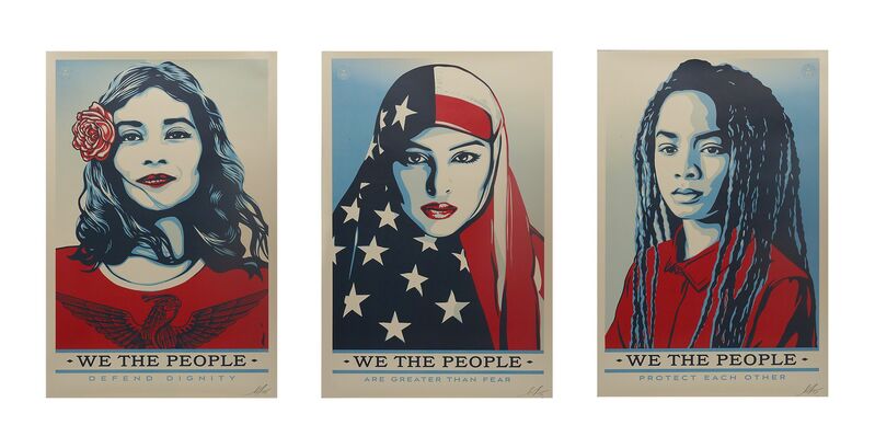 Shepard Fairey, ‘We the People’, 2017, Print, Three screenprints in colors, Rago/Wright/LAMA