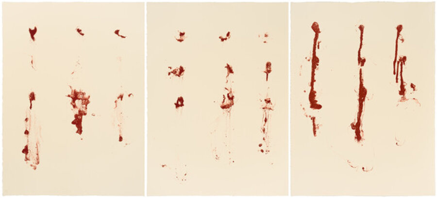 Three Sheets of Red Drops