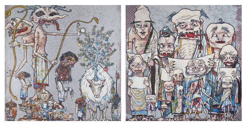Takashi Murakami, ‘12 Arhats and Assignation of a spirit’, 2013-14, Print, Two offset lithographs in colours on wove, Roseberys