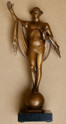 joseph freedlander, ‘"Mercury" NYC 1931 Bronze 5th Ave Traffic Light Sculpture American Art Deco WPA ’, 1931