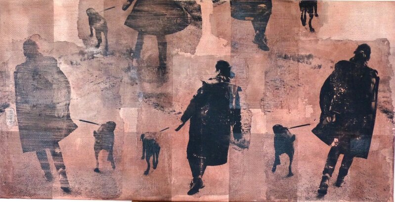 Elisabeth Nagy, ‘Walking with Nellie’, ca. 2018, Mixed Media, Mixed media and (analog) photo image transfer on canvas, the gallery STEINER