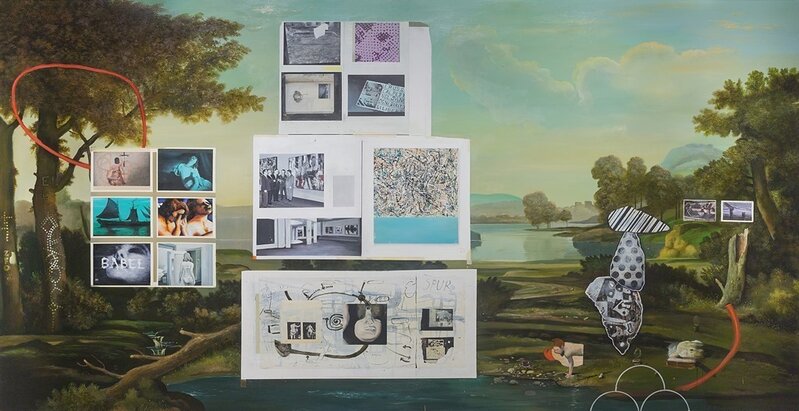 Ged Quinn, ‘Plane, Plane, Plank, Nameless Bridge’, 2017, Painting, Oil on linen, Mucciaccia Gallery