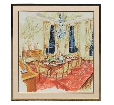 Unknown Artist, ‘River Oaks Home Interior Painting of a Dining Room’, Undated