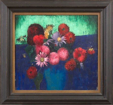 Mark Gertler, ‘Still Life, Dahlias and Daisies in a Blue Vase’, 1916